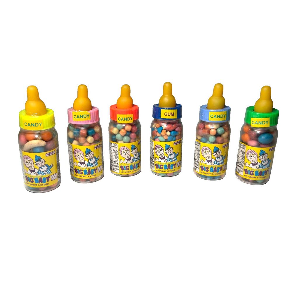 Alberts Big Baby Bottle Bubble Gum Candy Container Sealed 90s Vintage 1992 LOT 6